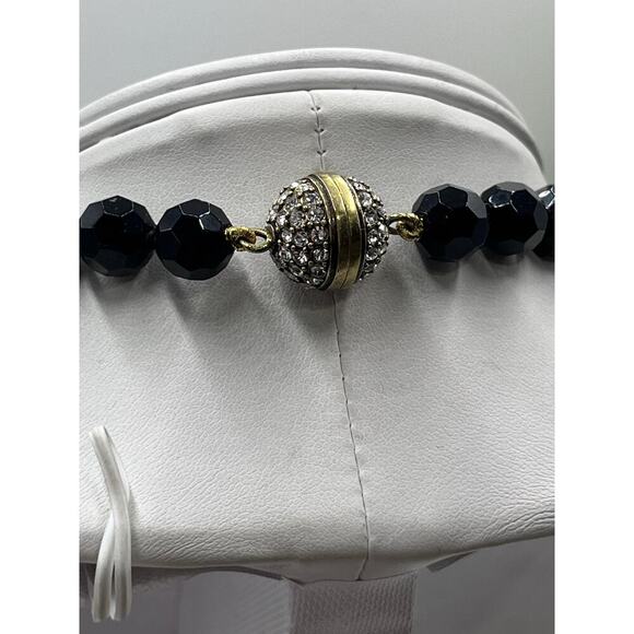 Heidi Daus Black Beaded Rhinestone Flower Magnetic Versatile Bracelet Necklace - Picture 8 of 12